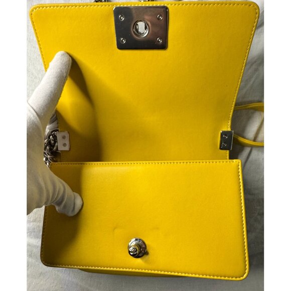 Chanel Yellow Tweed & Leather Chevron Shoulder Bag with COA - Picture 6 of 16